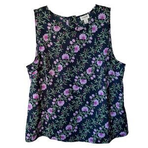 J.Crew Factory Antique Navy Vintage Floral pattern Tank Size S